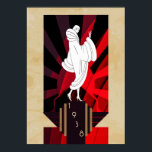 Póster Art Deco retro vintage 1938 Mujer<br><div class="desc">Elegante Poster de estilo Art Deco Vintage con una mujer y fondo decorativo.</div>