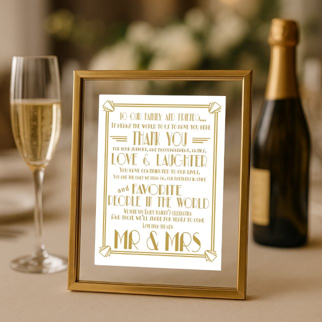 Póster Art Deco Roaring 20's Gracias boda imprimir (Subido por el creador)