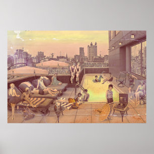Póster Art Déco Rooftop Chillout