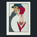 Póster Art Deco Rostros, añadir texto<br><div class="desc">rostros vintage</div>