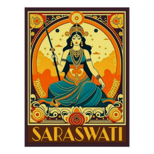 Póster Art Deco Saraswati