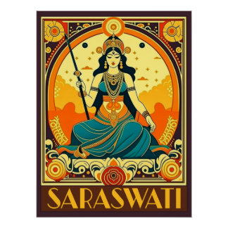 Póster Art Deco Saraswati