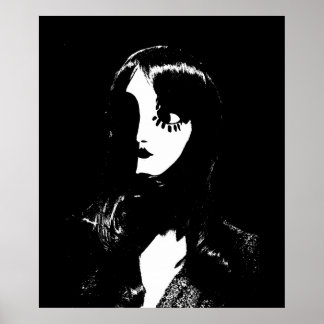 Póster Art Deco - Sin City Style Woman - Blanco y negro