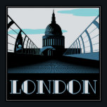 Póster Art Deco St Pauls, Londres<br><div class="desc">Un anuncio Art Deco inspirado en la imagen de Londres. Con la Catedral de St Pauls vista desde el Puente del Milenio.</div>