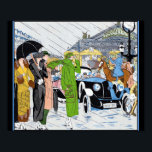 Póster Art Deco Street Scene<br><div class="desc">Art deco street scene with art deco woman's fashion.</div>