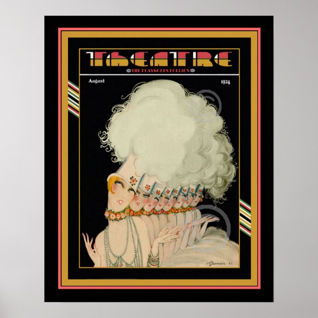 Póster Art Deco Teatro Revista Poster 16 x 20 (Frente)