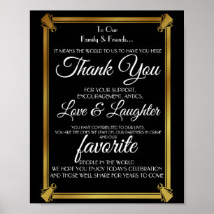 Póster Art deco Thank you Poster