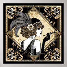Art Deco Veintinueve Flapper No 2 Poster