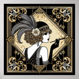 Póster Art Deco Veintinueve Flapper No 2 Poster