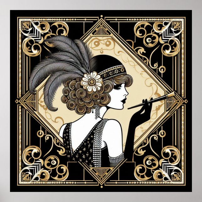 Póster Art Deco Veintinueve Flapper No 2 Poster (Frente)