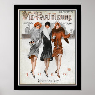 Póster Art Deco Vie Parisenne 1929 Año Nuevo