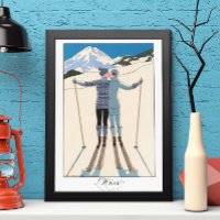 Art Deco vintage, amantes de la nieve por George B