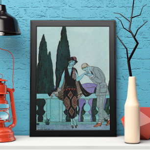Póster Art Deco vintage La Villa d'Este de George Barbier