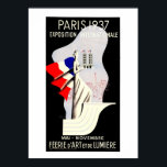 Póster Art deco vintage Paris Expo mundial 1937 53 x 73<br><div class="desc">Colores restaurados al original,  hasta cualquier tamaño publicidad Poster para la exposición del Mundo de París de 1937,  blanco y negro,  y los colores de la bandera francesa sobre un fondo negro.</div>