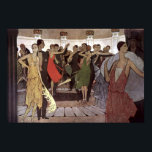 Póster Art Deco vintage Paris Night Dance Hall de Orazi<br><div class="desc">Se trata de una impresión digitalmente realzada de una pintura Art Decó vintage de 1927 de una sala de baile por la noche en Montmartre,  París,  de Manuel Orazi.</div>