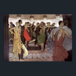 Póster Art Deco vintage Paris Night Dance Hall de Orazi<br><div class="desc">Se trata de una impresión digitalmente realzada de una pintura Art Decó vintage de 1927 de una sala de baile por la noche en Montmartre,  París,  de Manuel Orazi.</div>