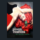 Póster Art Deco Vintage - Redhead Brillantina Tricofilina<br><div class="desc">Art Deco Vintage - Redhead Exótica Brillantina Tricofilina. Anuncio de cuidado de pelo vintage.</div>