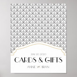 Póster Art Deco Welcome Cards & Gifts Wedding Sign