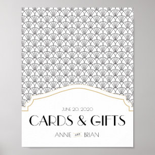 Póster Art Deco Welcome Cards & Gifts Wedding Sign