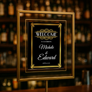 Póster Art deco welcome Poster