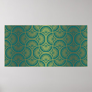 Póster Art decor pattern. Vintage wallpaper. Japanese or 