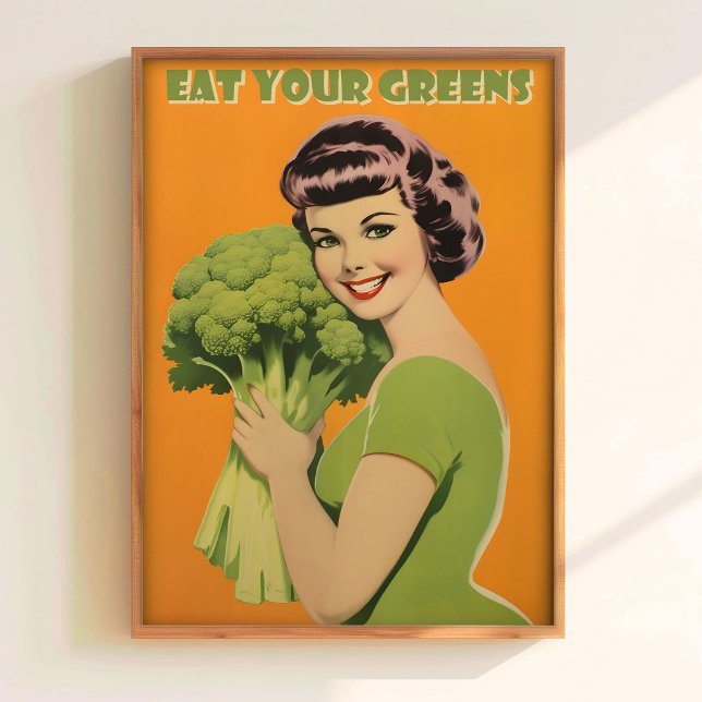 Póster Art Eat Your Greens Poster Printable Funny Kitchen (Subido por el creador)