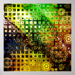 Póster art floral ornament grunge backgroundgraphic,grung