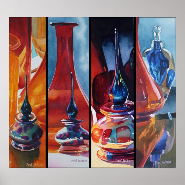 Póster Art Glass Watercolor Menagerie Poster (Frente)