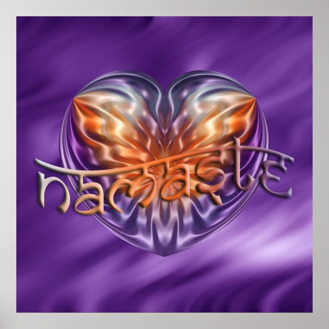 Póster ART Heart NAMASTE | oleadas de lila (Frente)