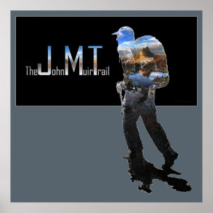 Póster Art - Hiker Silhouette - John Muir Trail Text