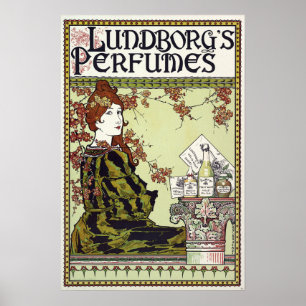 Póster Art Nouveau 1894 Anuncio Perfume de Louis John Rhe