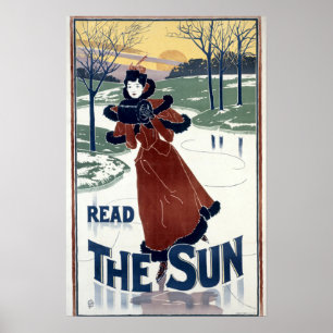 Póster Art Nouveau 1895 El Sol anuncio de Louis John Rhea