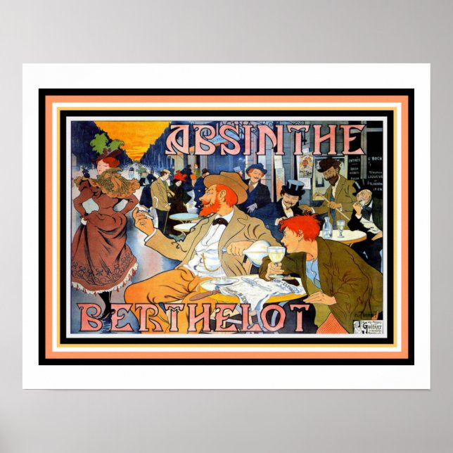 Póster Art Nouveau Absinthe Berthelot Poster 16 x 20 (Frente)