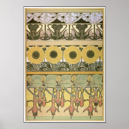 Póster Art nouveau alphonse・fuschia