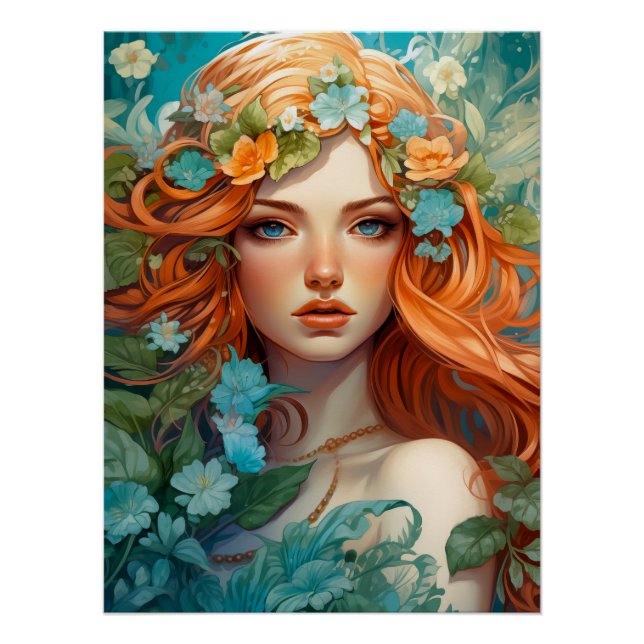 Póster Art Nouveau Aos sí Fairy (Anverso)