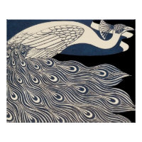Art Nouveau azul de Peacock