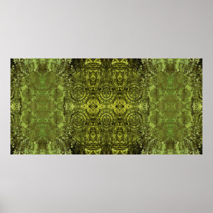 Póster Art nouveau colorido ornamental vintage patrón en