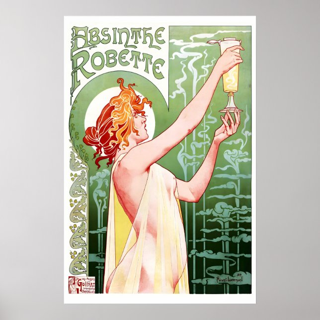 Póster Art Nouveau de Absinthe Robette Bebidas Vin (Frente)