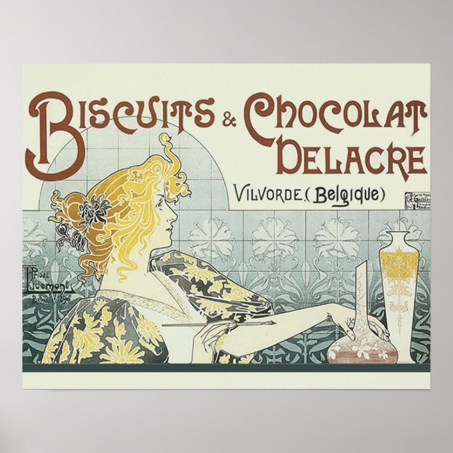 Póster Art Nouveau de chocolate (Frente)