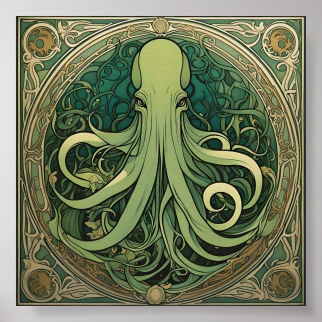 Póster Art Nouveau de Cthulhu (Frente)