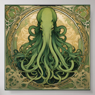 Póster Art Nouveau de Cthulhu