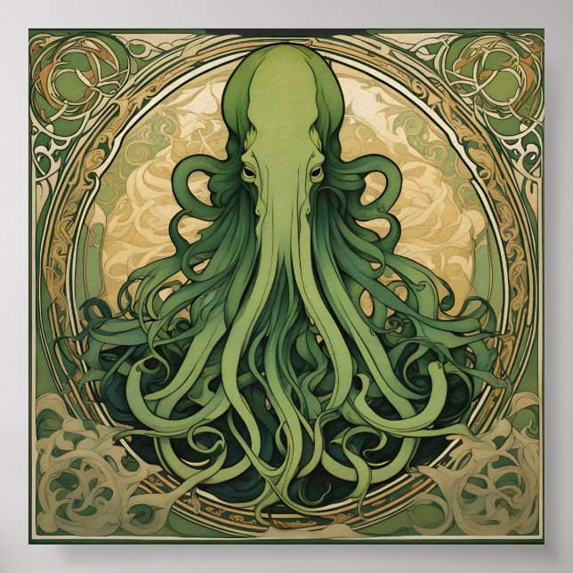 Póster Art Nouveau de Cthulhu (Frente)