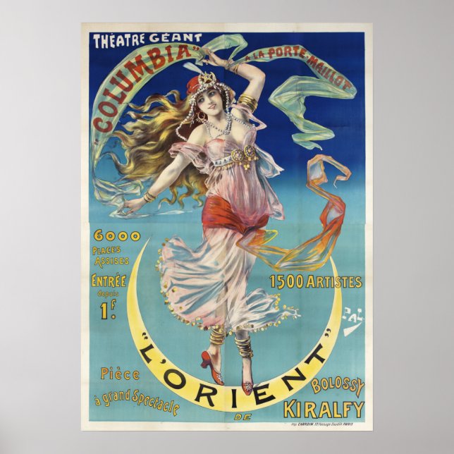 Póster Art Nouveau, el Oriente, el espectáculo (Frente)