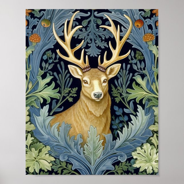 Póster Art Nouveau estilo venado (Frente)