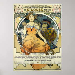 Póster Art Nouveau Feria Mundial de 1904 por Alphonse Muc