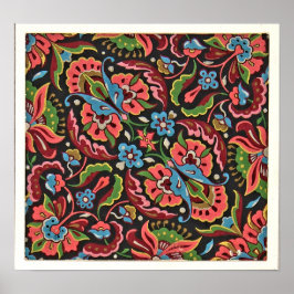 Póster Art Nouveau floral Christopher dresser jacquard