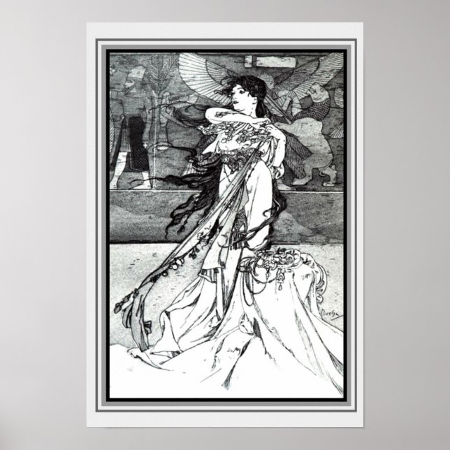 Póster Art Nouveau "Ilustracion de Rama" 13 x 19 (Frente)