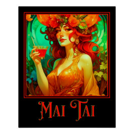 Póster Art Nouveau Mai Tai