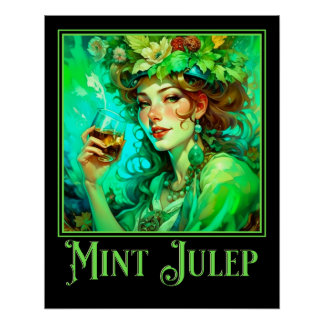 Póster Art Nouveau Mint Julep