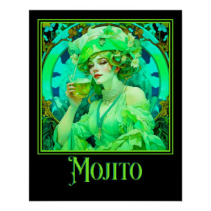 Póster Art Nouveau Mojito